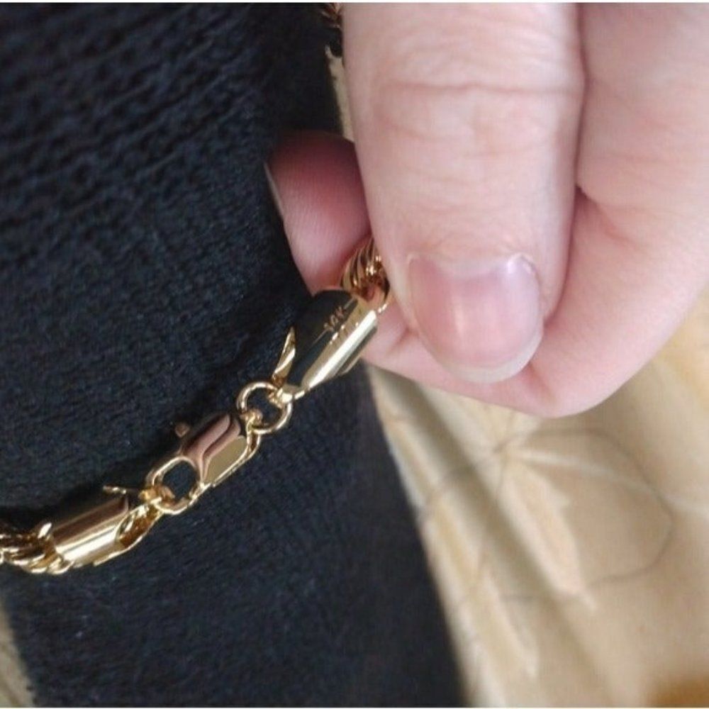 ❤️14kt Italy stamped gold Bonded Thick rope chain‎ anklet (Not Solid Gold) - Picture 3 of 4
